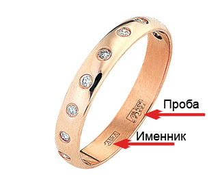Где смотреть пробу и именник на ювелирном кольце Где смотреть пробу и именник на ювелирном кольце.